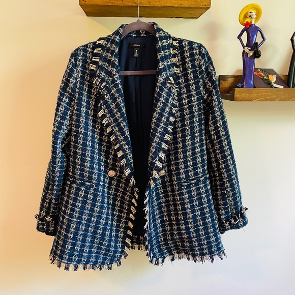 Bloomingdale's Jackets & Blazers - Bloomingdale’s Oversized Plaid Blazer in Blue